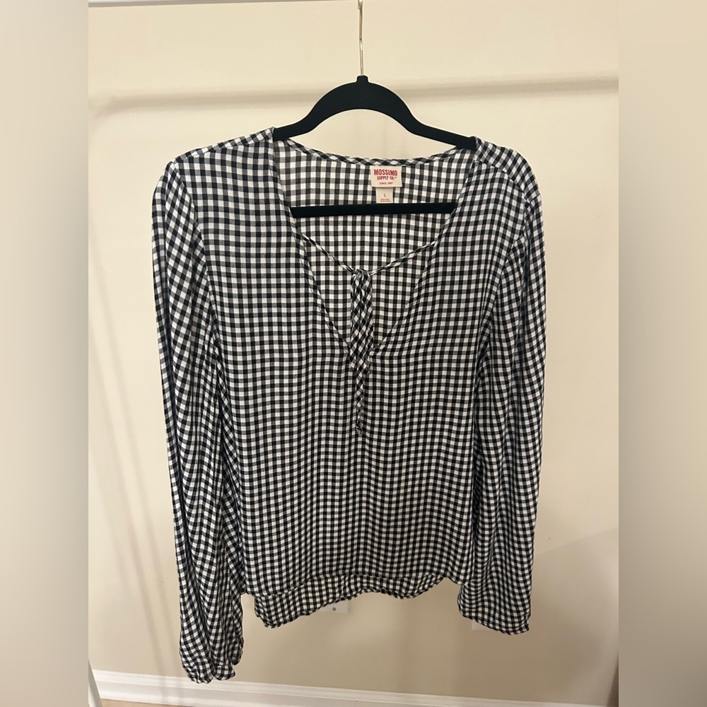 Gingham Flutter Sleeve Top